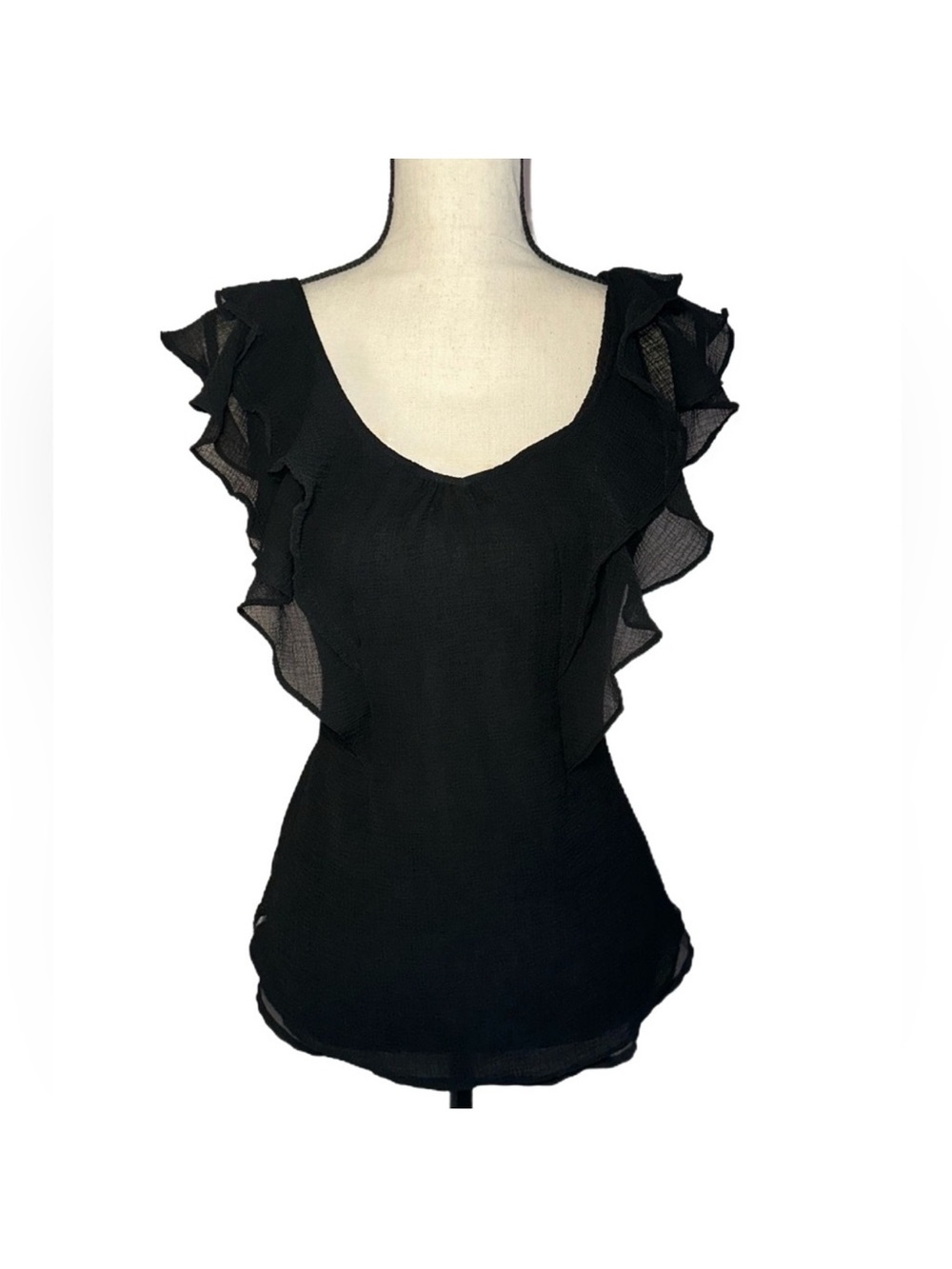 Elle Black Ruffle Sleeve Camisole